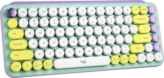 Logitech Pop Keys Wireless Mechanical Keyboard, With Customizable Emoji Keys, 10m Wireless Range, 3 Channels Easy-Switch, Bluetooth / USB Interface, UK Eng-Arabic Layout, Daydream Mint | 920-010817 - eBuy UAE